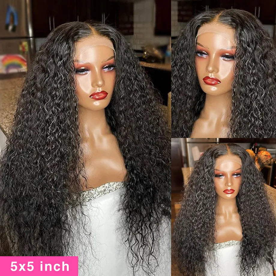 360 Curly Human Hair Wigs  4x4 5x5 Water Wave Lace Closure Wig 13x4 13x6 Hd Deep Wave Lace Frontal Wig